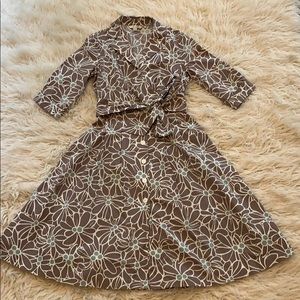 Boden brown and blue Riviera dress size 6L